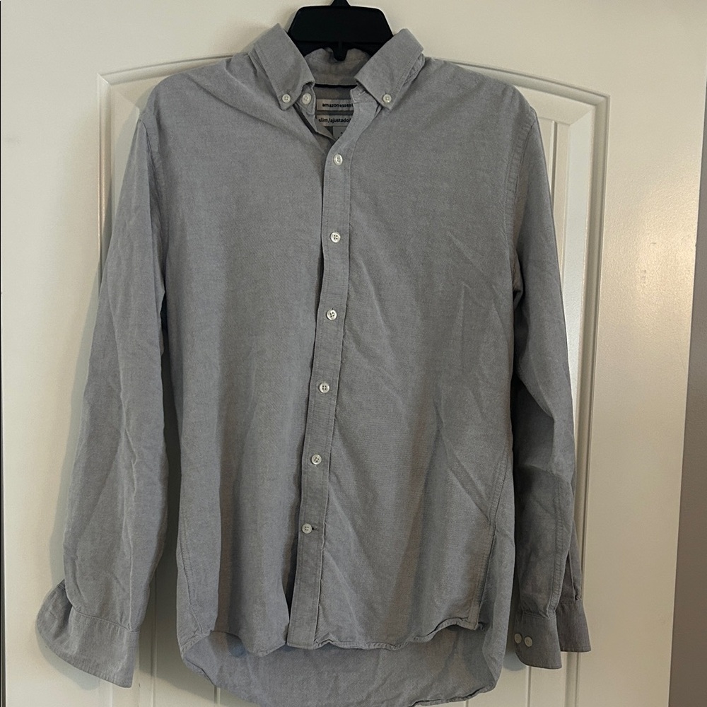 Men's Gray Button-Down Shirt
